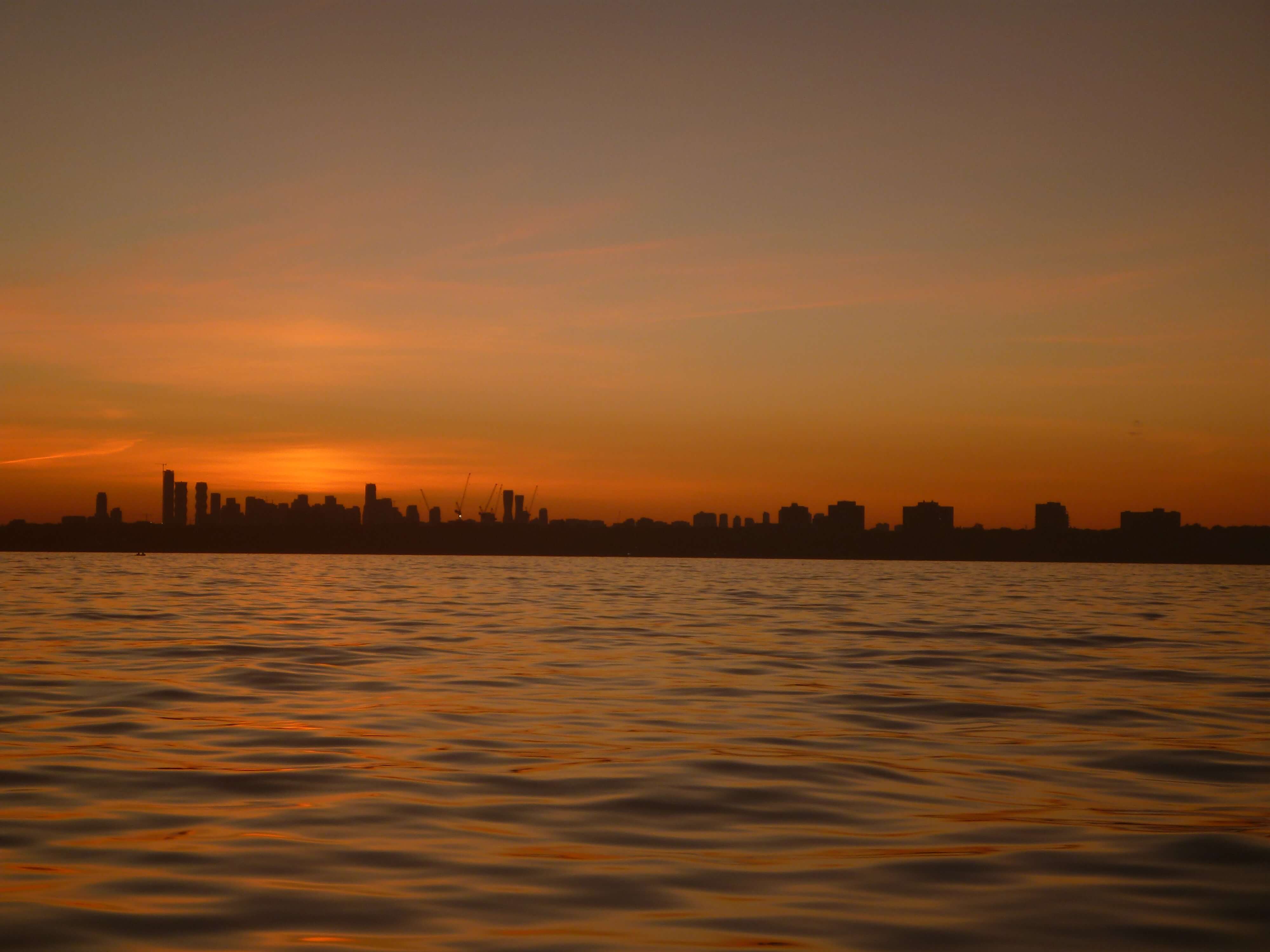 Sunset sailing into PCYC