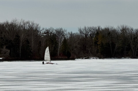 Ice sailor in Toronto Harbour